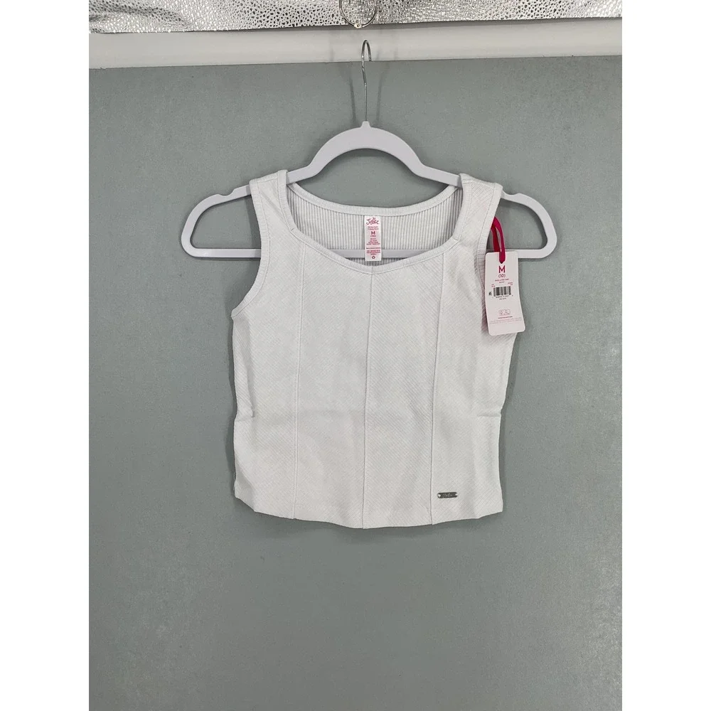 Justice Girls Tank Top Ribbed Base Layer White Size M 10